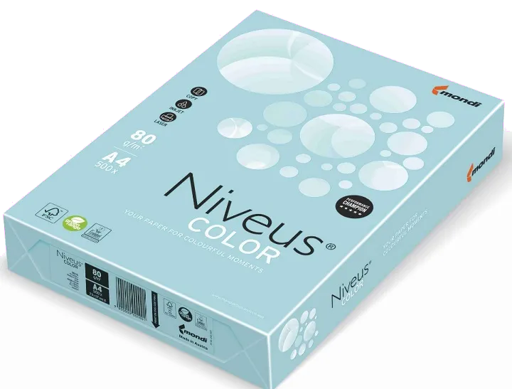 Niveus Hartie colorata A4 80g/mp Albastru Pal MB30, 500 coli