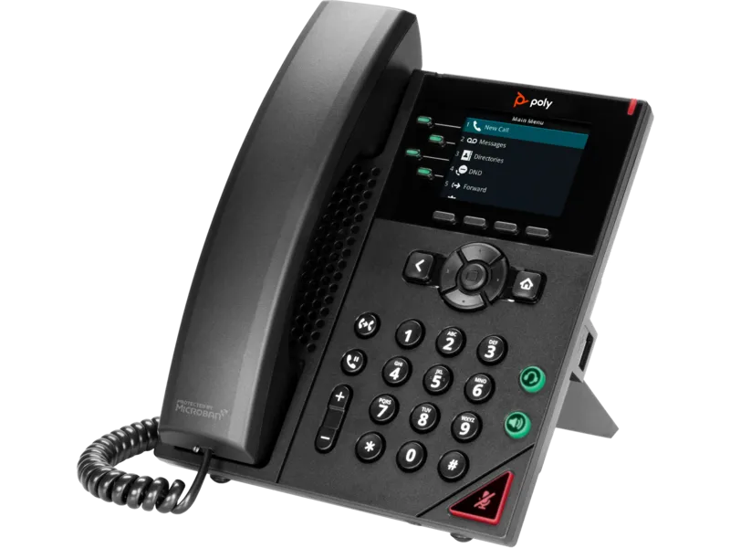 HP Poly VVX 250 4-Line IP Phone and PoE-enabled No localization 