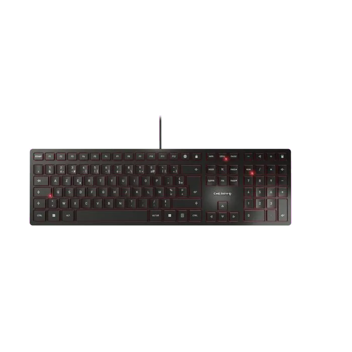 Cherry KC 6000 Slim Tastatură cu fir, USB, FR (Franța) Layout, neagră
