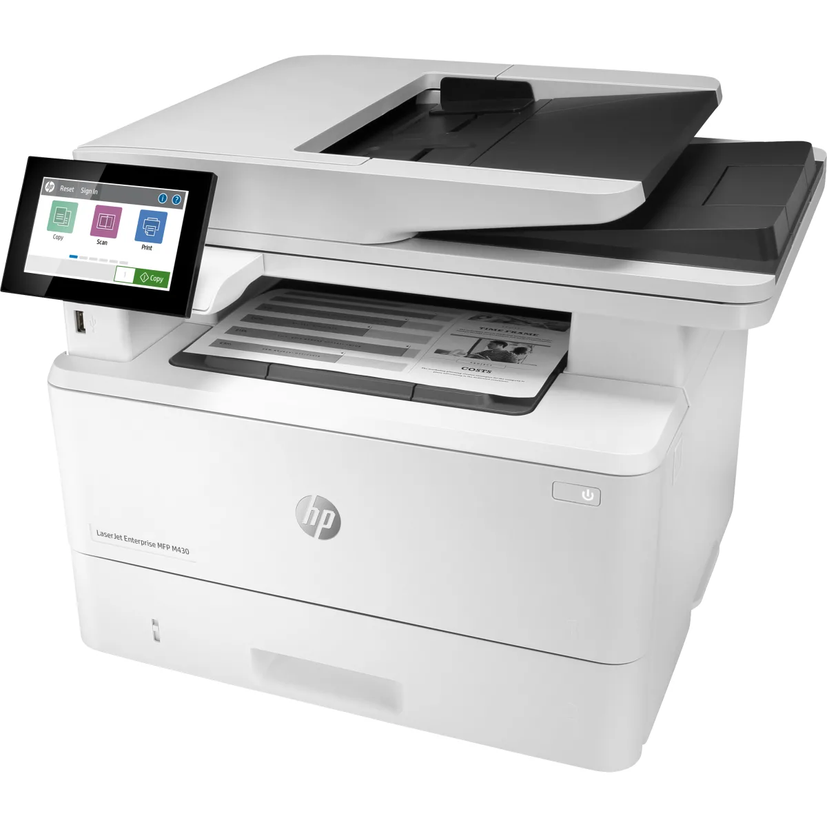 HP LaserJet Enterprise M430f multifunctional mono fax (3PZ55A) angle