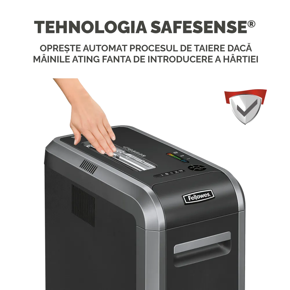 Fellowes Distrugator documente 125Ci, 18 coli, particule 4x38 mm, P-4, cos 53L 