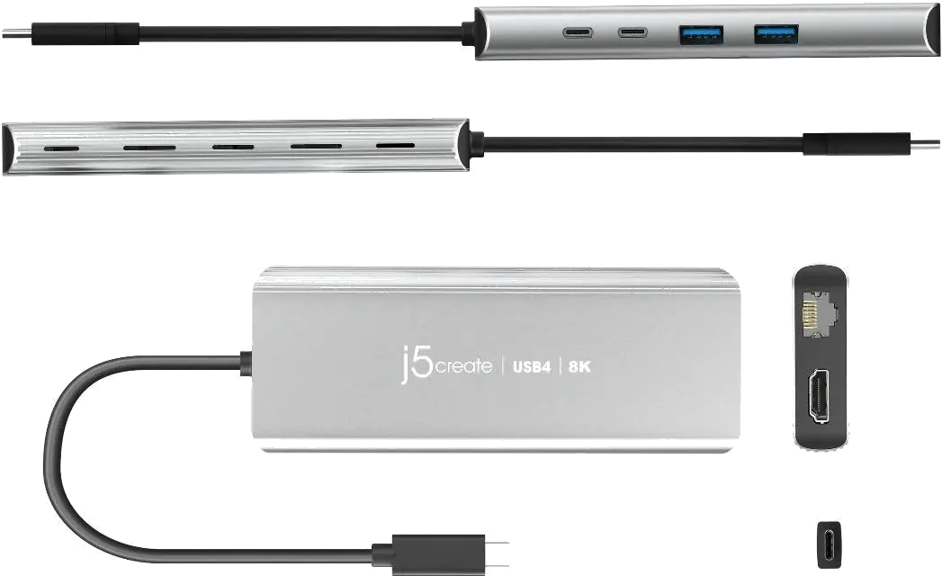 j5create USB4 8K MULTI-PORT HUB SPACE/GREY 
