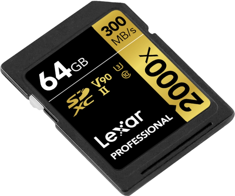 Lexar SDXC Pro 2000X UHS-II U3 R300/W260 (V90) 64GB