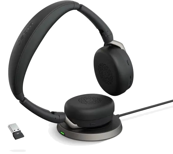 Jabra Casca EVOLVE2 65 Flex MS 26699-999-989, binaural, pliabila, Bluetooth, USB-A, stand incarcare