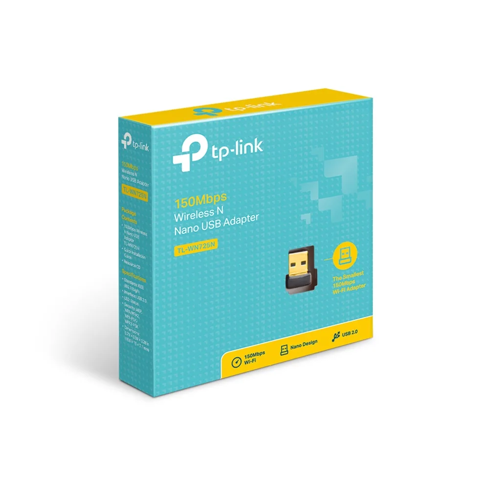 TP-Link Nano - Adaptor retea wireless USB-A 2.0 1 antena interna 150Mbps 2.4GHz angle