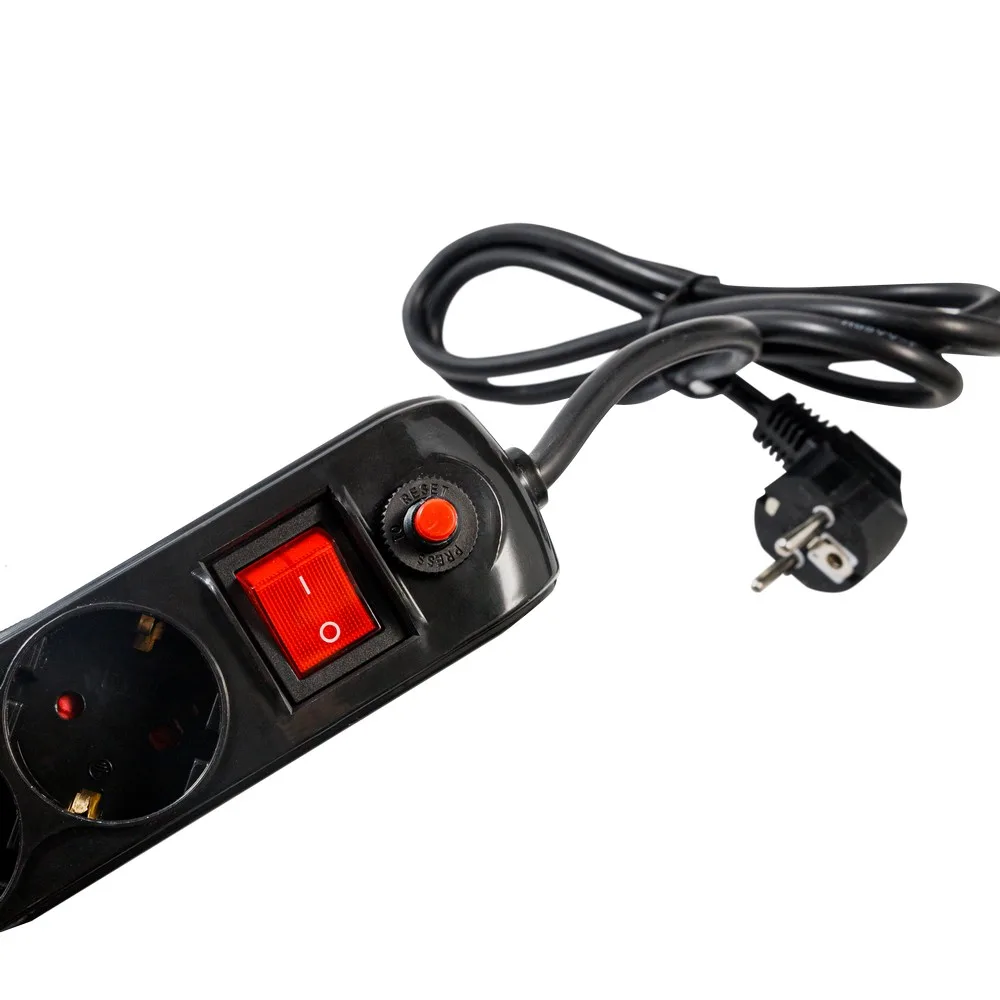 Spacer Prelungitor 5 prize Schuko USB x 2, 16 A, max. 3500W, 4.5m, Negru 