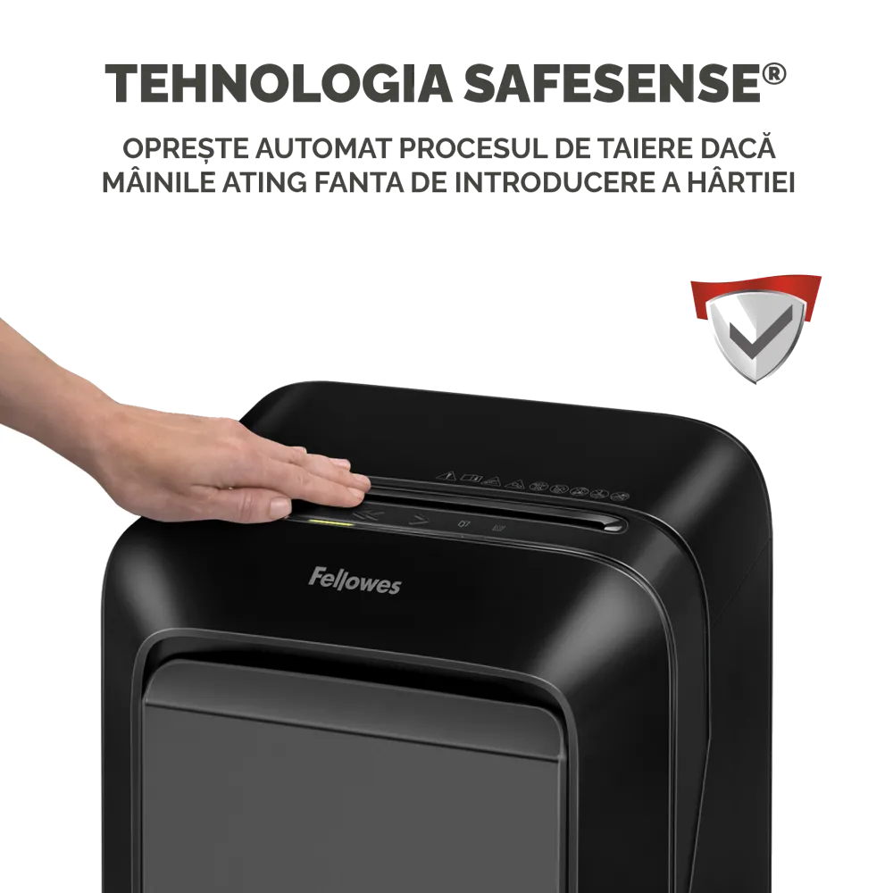 Fellowes Distrugator documente LX210, 16 coli, mini-cut 4x12 mm, P-4, cos 23L 