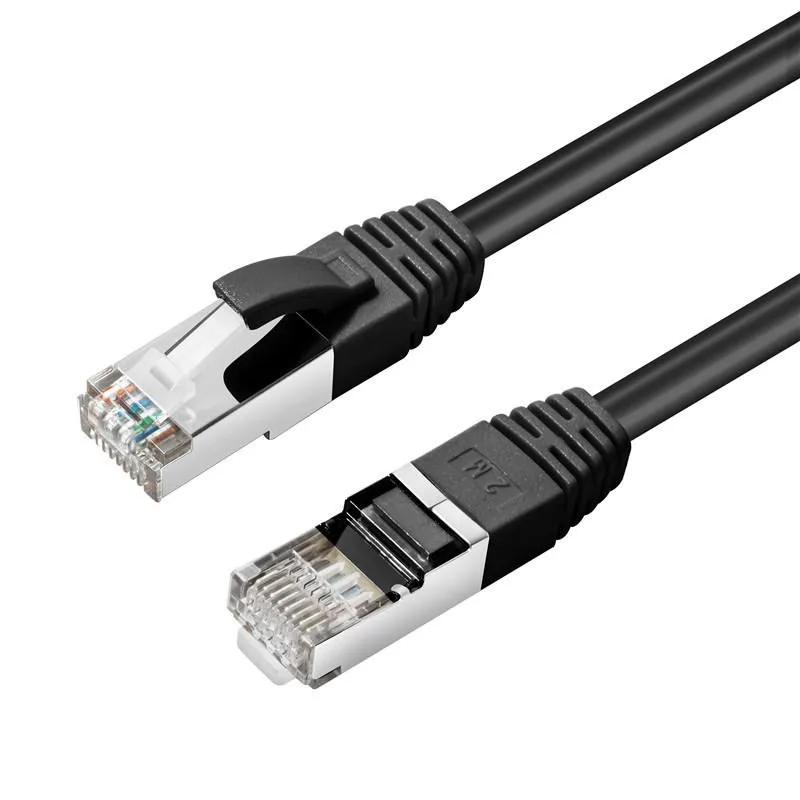MicroConnect Patch cord CAT6A S/FTP 2m negru 10Gb PoE+