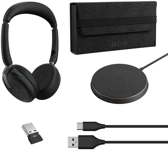 Jabra Casca EVOLVE2 65 Flex MS 26699-999-989, binaural, pliabila, Bluetooth, USB-A, stand incarcare 