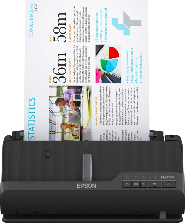Epson Scanner ES-C320W A4 Compact wi-fi Sheetfed Scanner, Rezolutie optica: 600 x 600 lifestyle