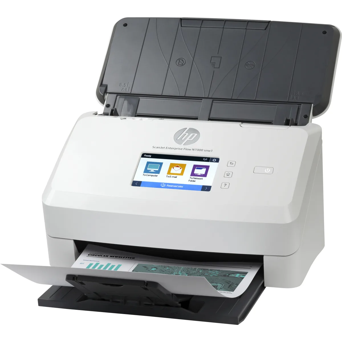HP ScanJet Enterprise Flow N7000 snw1 scanner 75 ppm angle
