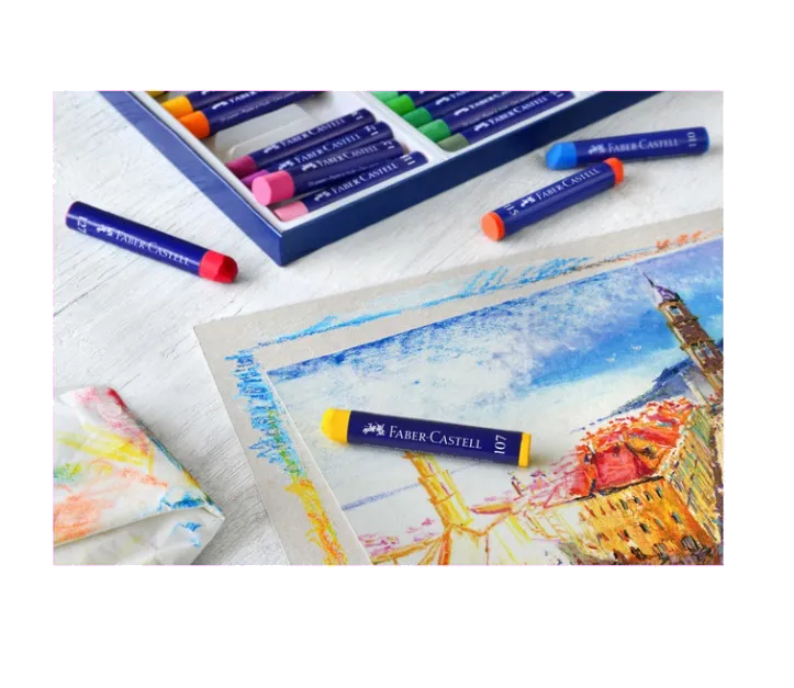 Faber-Castell Creioane pastel pe baza de ulei 24 culori pentru desen 