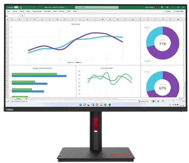 Lenovo ThinkVision T32h-30 monitor 31.5 inch IPS QHD USB-C RJ45