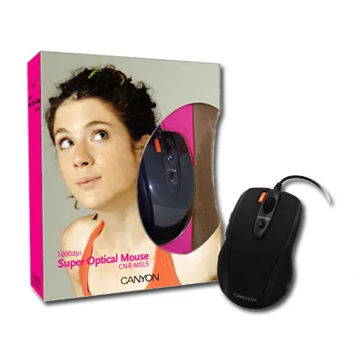 Mouse Canyon Optic USB - PS/2, 7butoane + scroll, negru