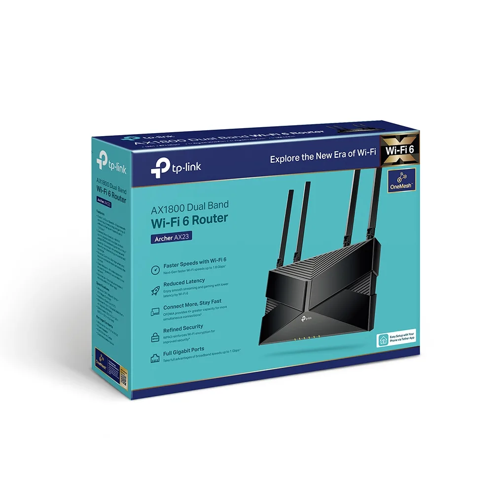 TP-Link ARCHER AX23 router wireless 1800Mbps,1 x WAN Gigabit, 4 porturi LAN Gigabit, 2. 