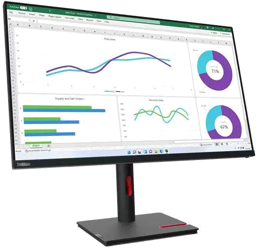 Lenovo ThinkVision T32h-30 monitor 31.5 inch IPS QHD USB-C RJ45 