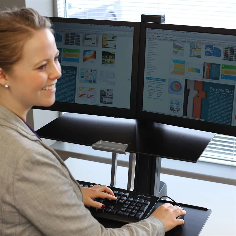 Ergotron WorkFit-S, Dual Monitor with Worksurface+ lifestyle