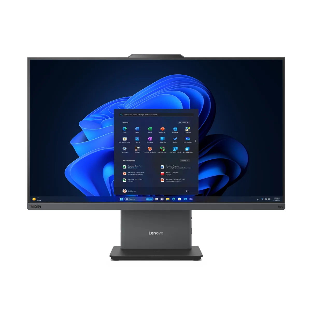 Lenovo ThinkCentre neo 50a G5 27 FHD i7-13620H 16GB 1TB W11P angle