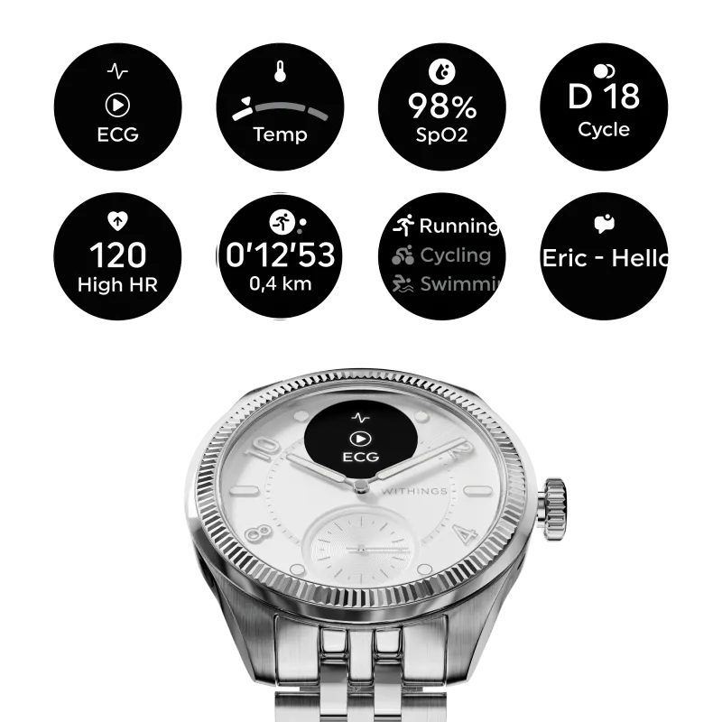 Withings ScanWatch Nova Brilliant 39mm - Titanium Silver 