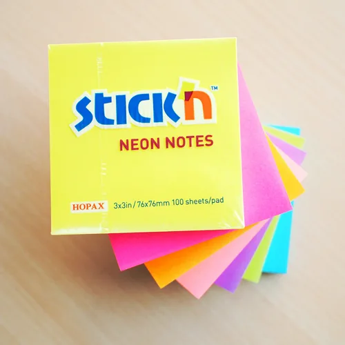 Hopax Notes adeziv 76x76mm 100 file galben neon