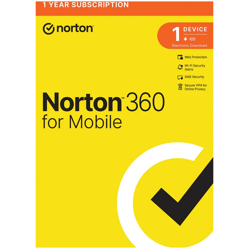 Norton 360 Mobile licenta antivirus 1 dispozitiv, 1 an, ESD