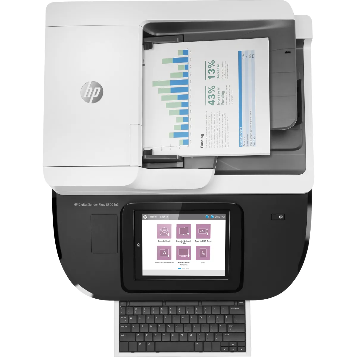 HP Digital Sender Flow 8500 fn2 statie scanare OCR angle