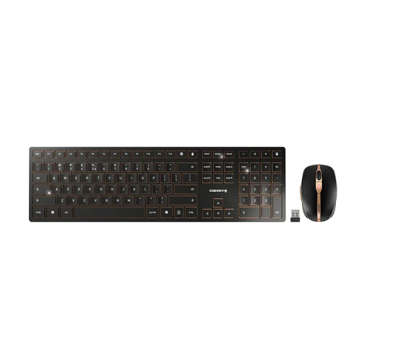 Cherry DW 9100 SLIM Kit tastatură si mouse, fără fir, US Intl + Euro Layout, Negru