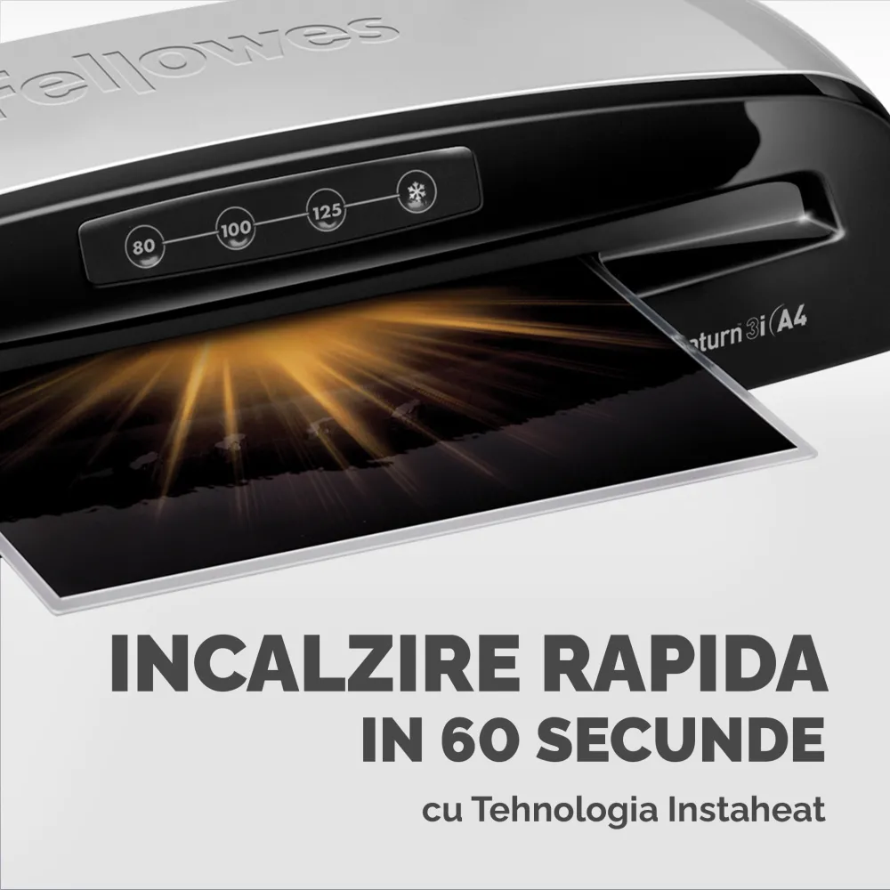 Fellowes Laminator A4 Saturn3i 125mic 235mm 300mm/min InstaHeat lifestyle
