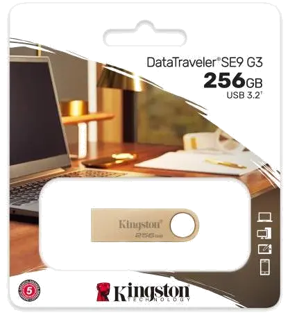 Kingston DataTraveler SE9 G3 Flash Drive 256GB 220MB/s read, 100MB/s write, USB-A (USB 3.2 Gen 1), Metal lifestyle