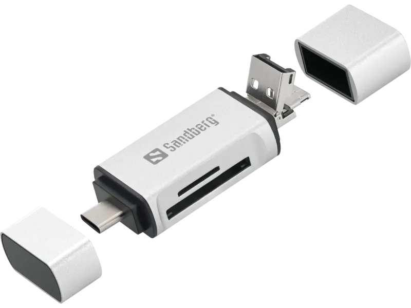 Sandberg Card Reader USB-C + USB + MicroUSB pentru SD si MicroSD