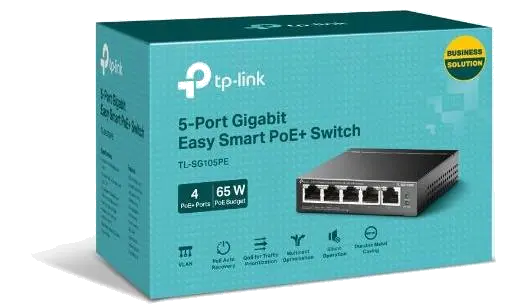 TP-Link TL-SG105PE smart switch 5 porturi Gigabit POE 10Gbps porturi POE 65W 