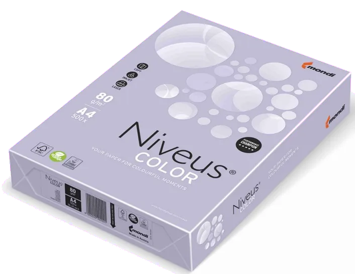 Niveus Hartie colorata A4 80g/mp Lavanda Trend LA12, 500 coli